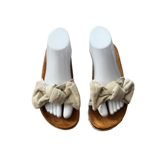 Lulus Womens Hellena Beige Knotted Slide Sandals, Size 8 - Picture 3 of 12